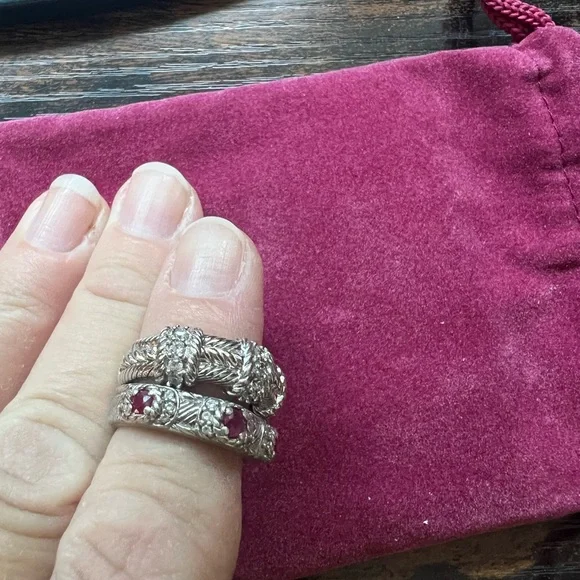 Judith Ripka Sterling stack Rings - Picture 4 of 4